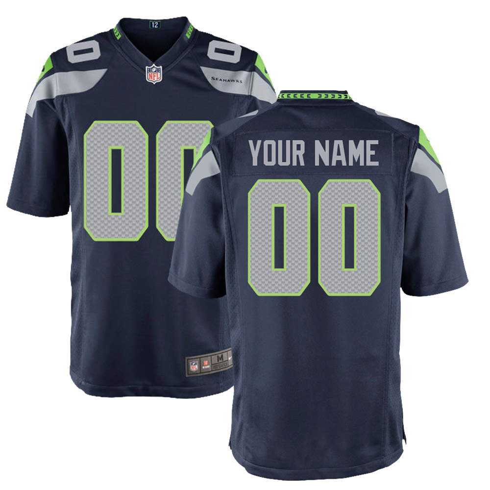 Youth Seattle Seahawks Nike College Navy Custom Game Jersey
